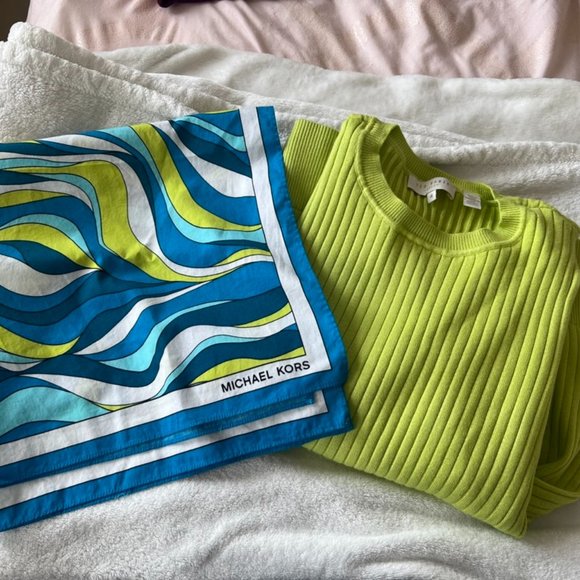 Ted Baker green yellow Maaybel Puff Sleeve Knitted Top sweater size 4 like new - Picture 13 of 13